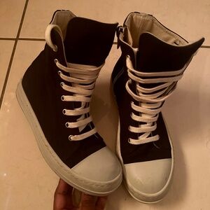 Rick Owens High-Top Lace-Up Sneakers